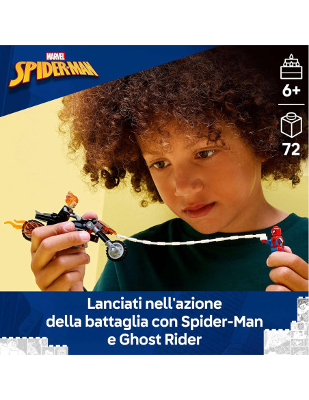 Lego Super Heroes - Spiderman vs Ghost Rider in motocicletta