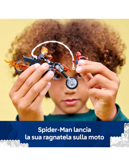 Lego Super Heroes - Spiderman vs Ghost Rider in motocicletta