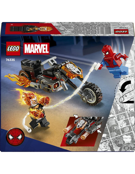 Lego Super Heroes - Spiderman vs Ghost Rider in motocicletta