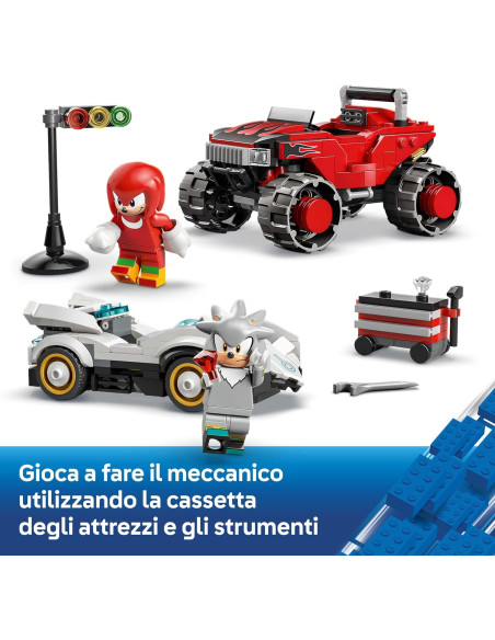 Lego Sonic - Auto di Silver vs Monster Truck di Knuckles 