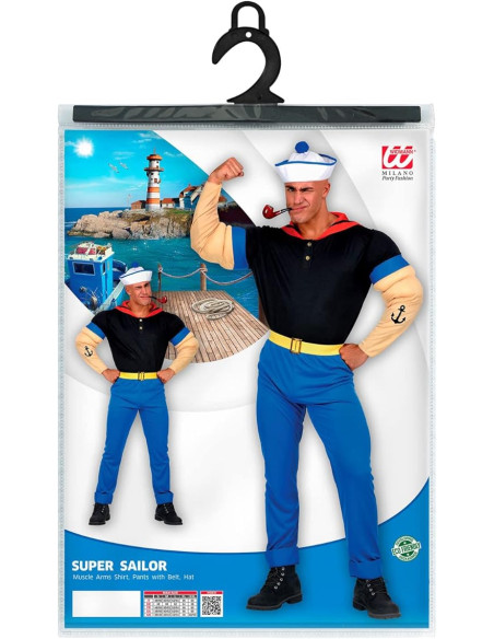 T-shirt braccia muscolose Super Marinaio Tg. L