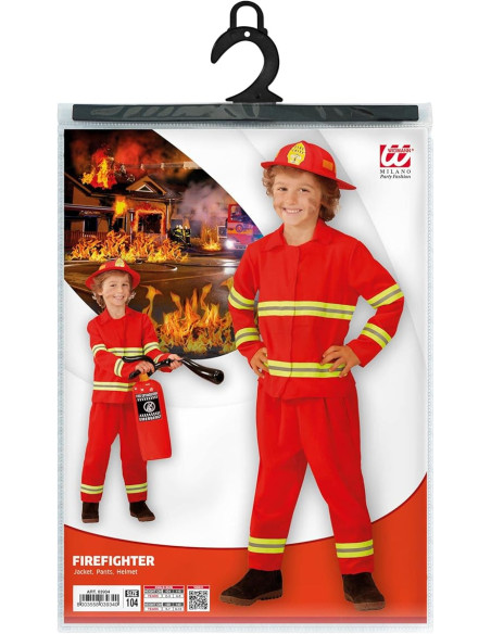 Pompiere giacca, pantaloni, elmo 5/7 anni