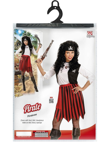Piratessa vestito con gilet, cintura e...