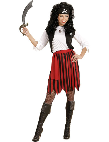 Piratessa vestito con gilet, cintura e...
