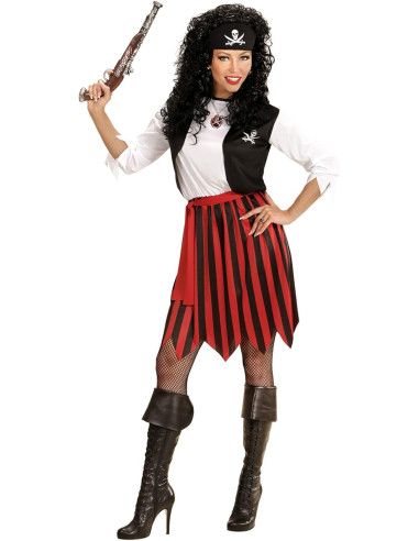 Piratessa vestito con gilet, cintura e...
