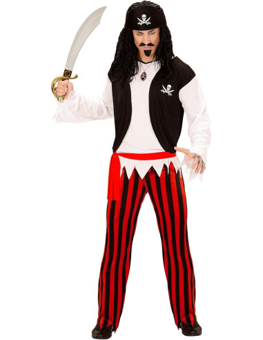 Pirata camicia con gilet, pantaloni, cintura e...