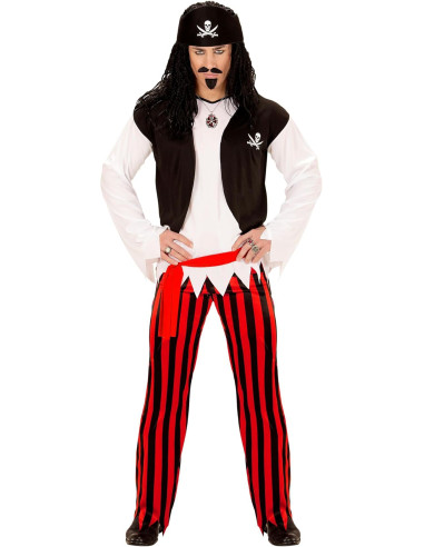 Pirata camicia con gilet, pantaloni, cintura e...