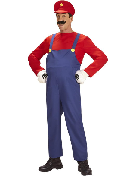 Super Idraulico Salopette, maglia, cappello Tg. M