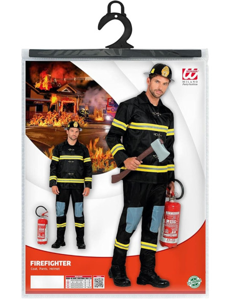 Pompiere casacca, pantaloni, elmo Tg. L