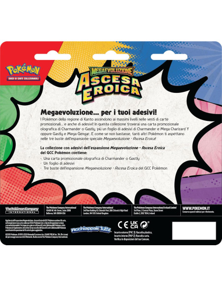 Pokémon: collezione con adesivi Megaevoluzione - Ascesa Eroica - Gastly