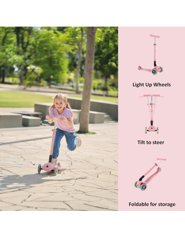 Globber - Primo Foldable Lights - Pastel Pink
