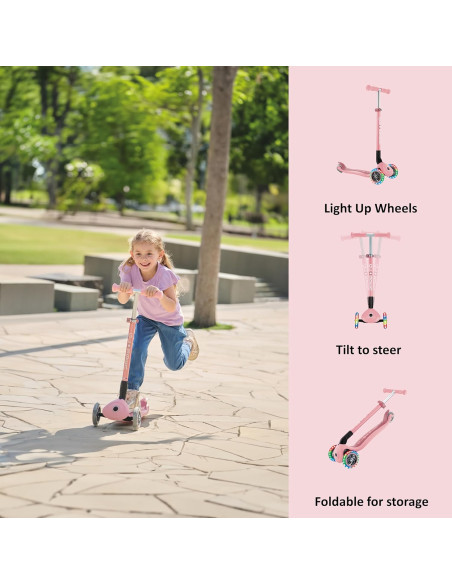 Globber - Primo Foldable Lights - Pastel Pink