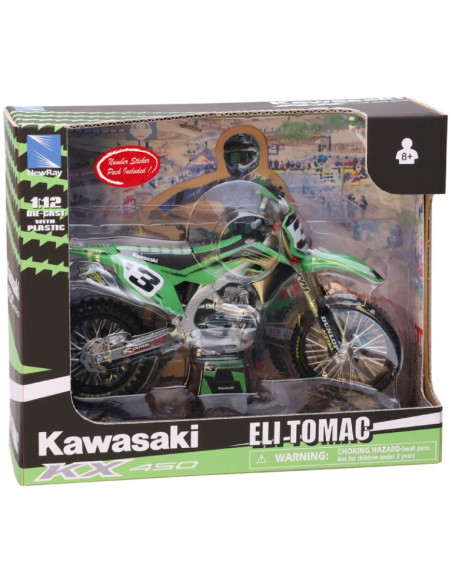 New Ray - 1:12 Kawasaki Race Team Kx450 2019, Rider: Eli Tomac