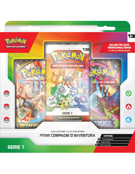 Pokemon - Collezione Illustrazione Primi Compagni d'Avventura 