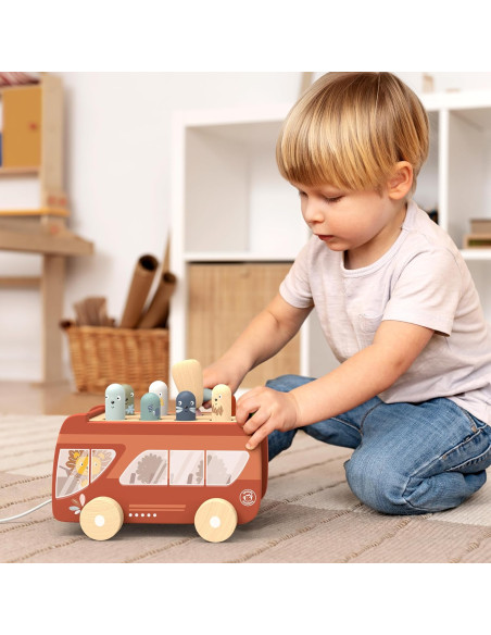 Speedy Monkey - Bus Trainabile con Personaggi e Martelletto