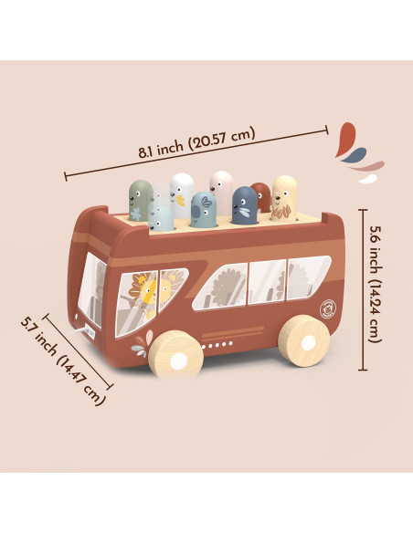 Speedy Monkey - Bus Trainabile con Personaggi e Martelletto