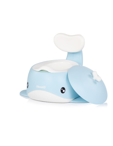 Vasino con coperchio e schienale Baby balena blu