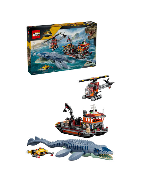 Lego Jurassic World - Attacco alla barca del dinosauro Mosasaurus