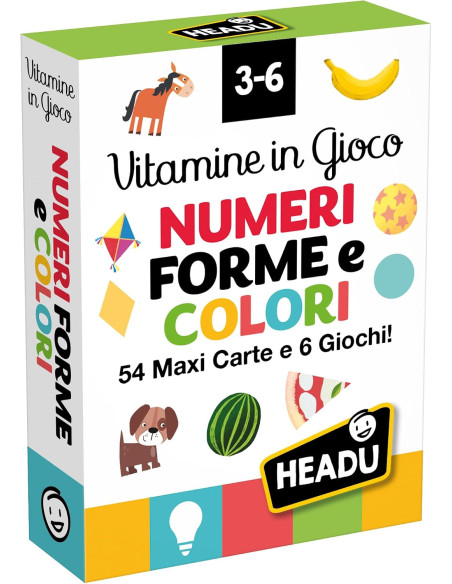 Carte Vitamine Gioco Numeri, Forme e Colori