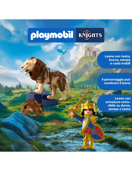 Playmobil - Leone con Cavaliere d'oro
