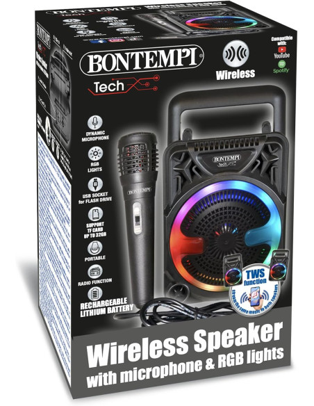 Bontempi - Mini Speaker wireless con microfono