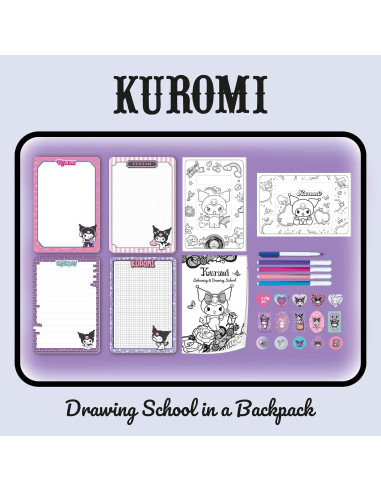Kuromi Colouring And Drawing School In A Backpack