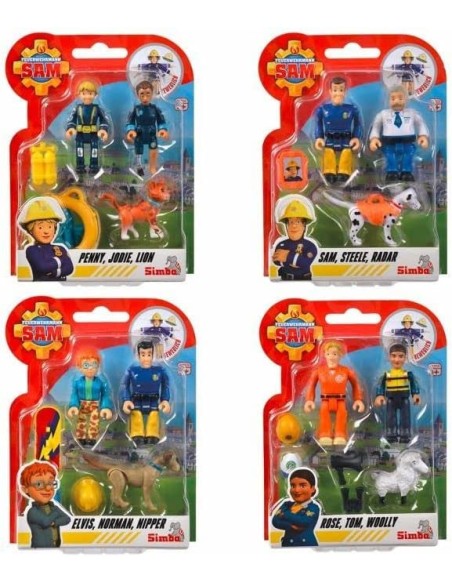 Set 2 Personaggi articolati 7.5 cm con accessori e cucciolo