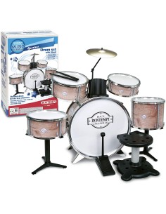 Batteria grancassa metallizzata 6 elementi c/sgabello e 2... 2