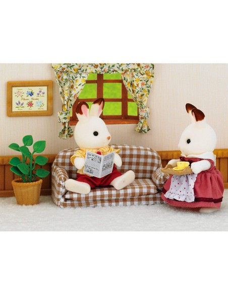 Sylvanian Families - Papà Coniglio Cioccolato E Divano 