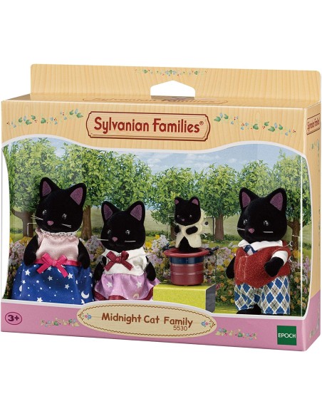 Sylvanian Families Midnight Cat Family - Dollhouse Playsets,5530 