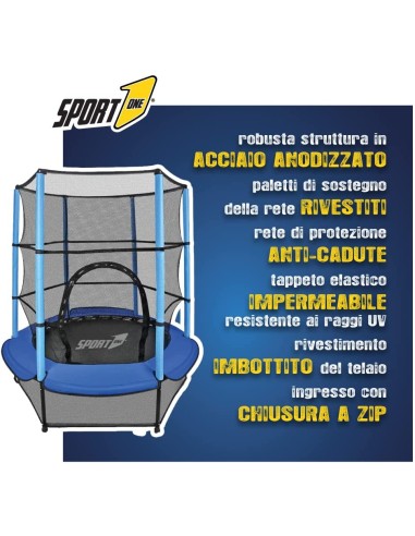 Tappeto elastico FREE 140cm con rete, MAX 50kg