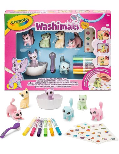 Washimals Pets - Set attività con adesivi Colori pastello