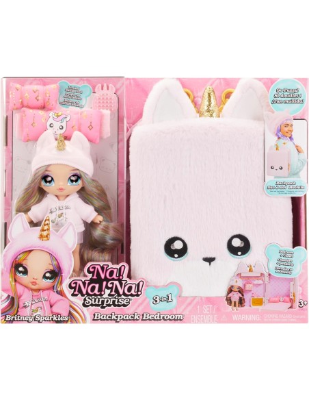 Na! Na! Na! Surprise 3in1 Backpack Bedroom Unicorn Playset - Britney Sparkles