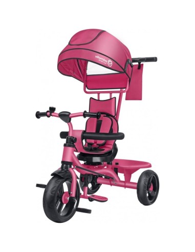 Globo - Triciclo metallo vitamino evo c/pedal/paras rosa