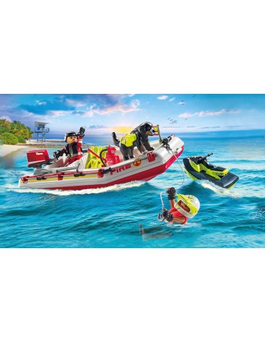 Playmobil - Gommone dei Pompieri e Acquascooter