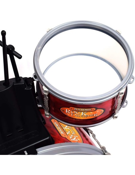 Bontempi Batteria classica 4 elementi con sgabello e 2 Bacchette