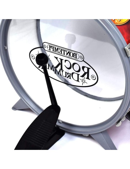 Bontempi Batteria classica 4 elementi con sgabello e 2 Bacchette