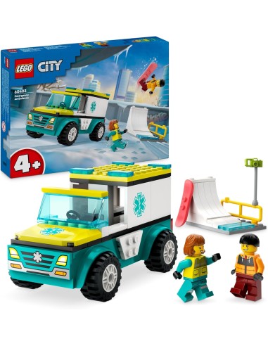 Lego City - Ambulanza di emergenza e snowboarder