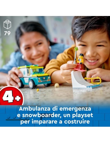 Lego City - Ambulanza di emergenza e snowboarder