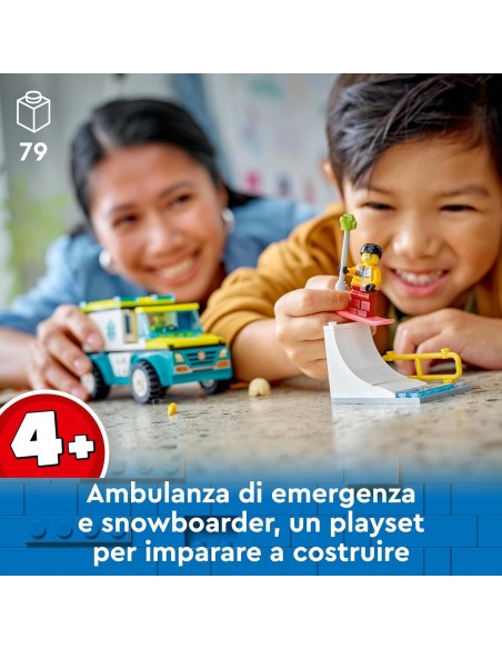 Lego City - Ambulanza di emergenza e snowboarder