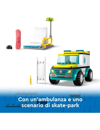 Lego City - Ambulanza di emergenza e snowboarder