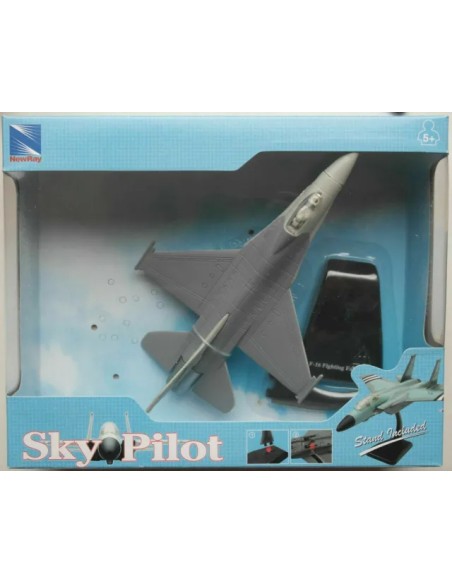 New Ray - 1:72 Skypilot Fighter with Stand F 16 Fighting Falcon