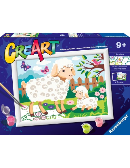 CreArt Serie D – Set De Pintura Adorabili Cerbiatti (Cervatillos), Kit Creativo Para Colorear, Ideal Para Niños Y Adultos, Pasatiempo Artístico Y Relajante