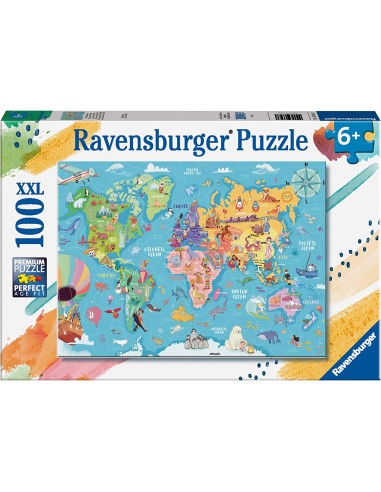 Puzzle 100 pz XXL Mappa del Mondo