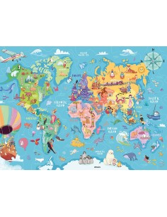 Puzzle 100 pz XXL Mappa del Mondo 2