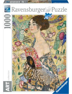 Puzzle 1000 pezzi Klimt Dama con Ventaglio