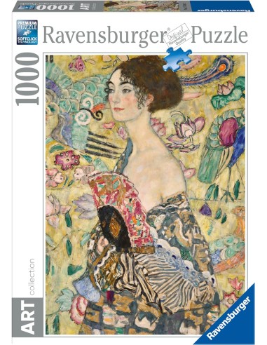 Puzzle 1000 pezzi Klimt Dama con Ventaglio
