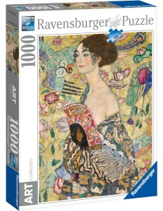 Puzzle 1000 pezzi Klimt Dama con Ventaglio 2