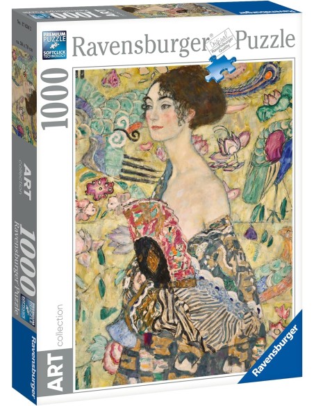 Puzzle 1000 pezzi Klimt Dama con Ventaglio