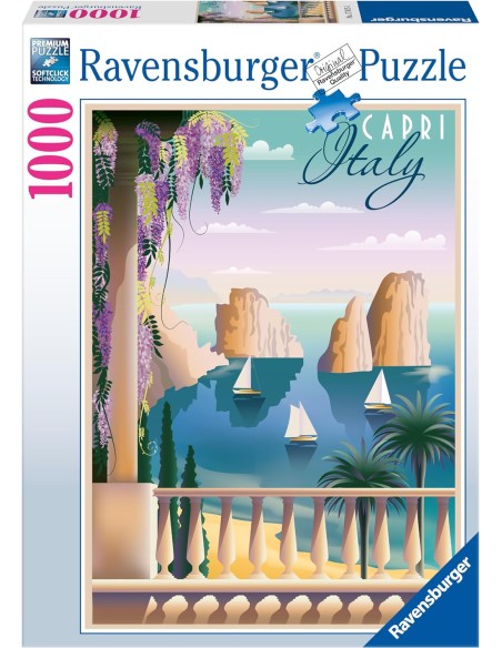 Puzzle 1000 pezzi Cartolina da Capri, Italia